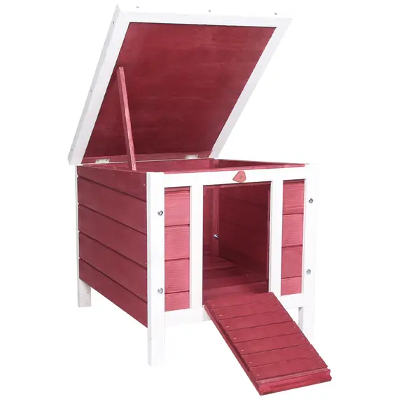 Buy Wooden Rabbit Hutch 51 x 42 x 43 cm, Red