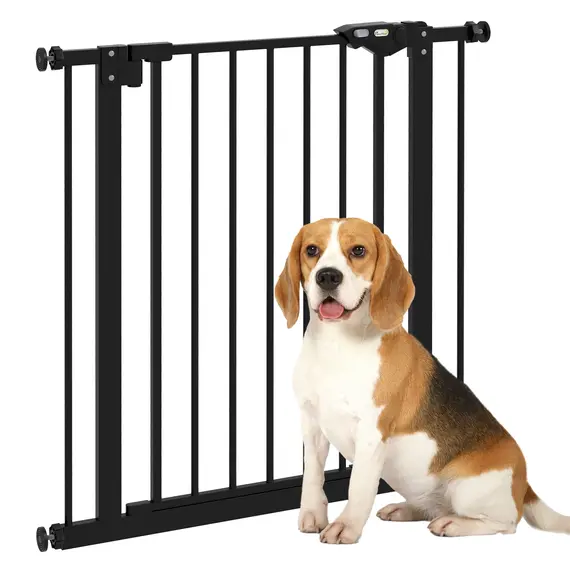 Buy Metal 74-80cm Wide Adjustable Dog Gate Black