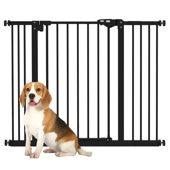 Buy Metal 74-100cm Wide Adjustable Dog Gate Black