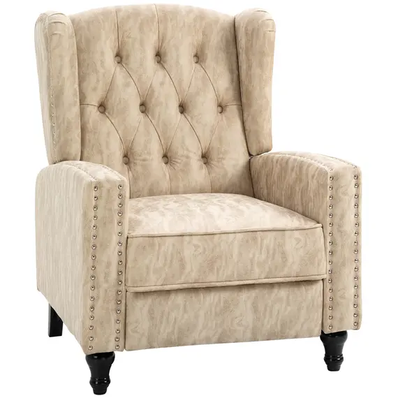 Buy Chesterfield-Style Reclining Armchair - Beige