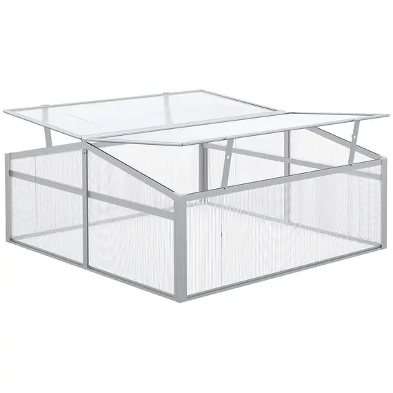 Buy Outsunny Outdoor 2 Level Adjustable Roof Cold Frame Greenhouse with Aluminium Frame