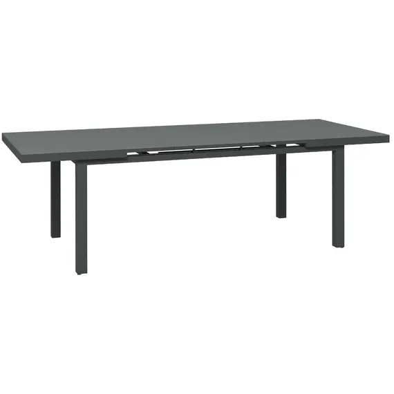 Buy Aluminium Garden Table for 6-8, 246 cm Extending Outdoor Dining Table Rectangle for Patio, Balcony - Charcoal Grey