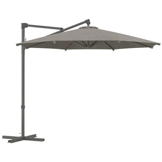 Buy Outsunny 3 m Cantilever Banana Parasol with Cross Base, 360Â° Rotation Patio Umbrella with Crank Handle, Tilt, Dark Grey