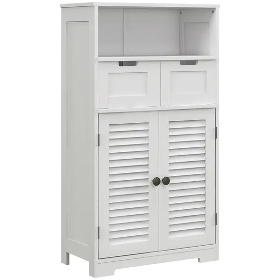Buy Three-Part Bathroom Storage Unit, with Shelf, Drawers & Cupboard - White