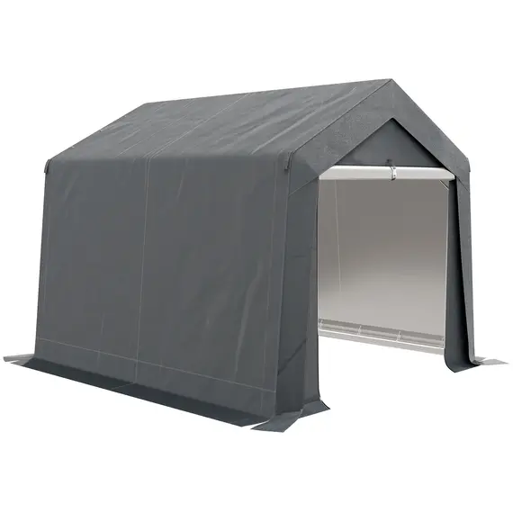 Buy 3.6 x 2.1m Portable Outdoor Shed, with Window - Dark Grey