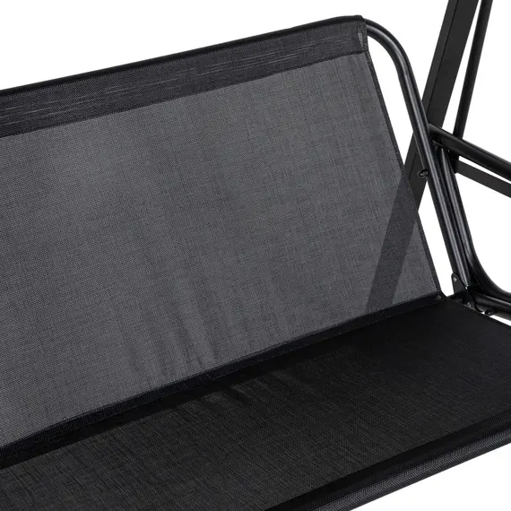 Buy 2 Seater Garden Swing Chair Outdoor Hammock Bench with Steel Frame Adjustable Tilting Canopy for Patio, Black, 7 image