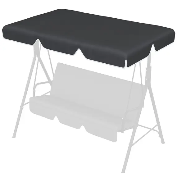 Buy 2 Seater Garden Swing Canopy Replacement Cover, UV50+ Sun Shade (Canopy Only), Black