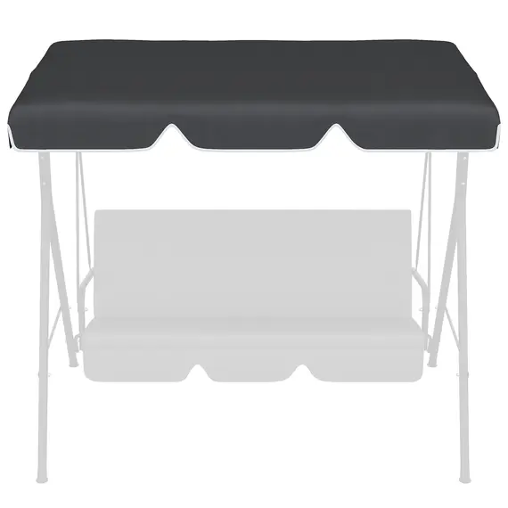 Buy 2 Seater Garden Swing Canopy Replacement Cover, UV50+ Sun Shade (Canopy Only), Black, 7 image