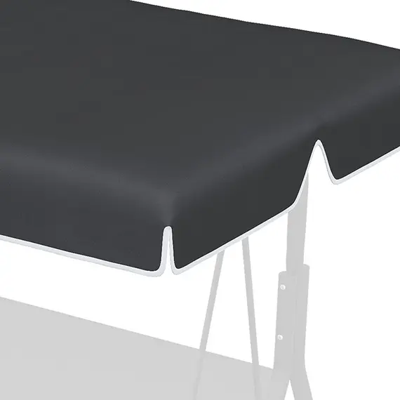 Buy 2 Seater Garden Swing Canopy Replacement Cover, UV50+ Sun Shade (Canopy Only), Black, 8 image