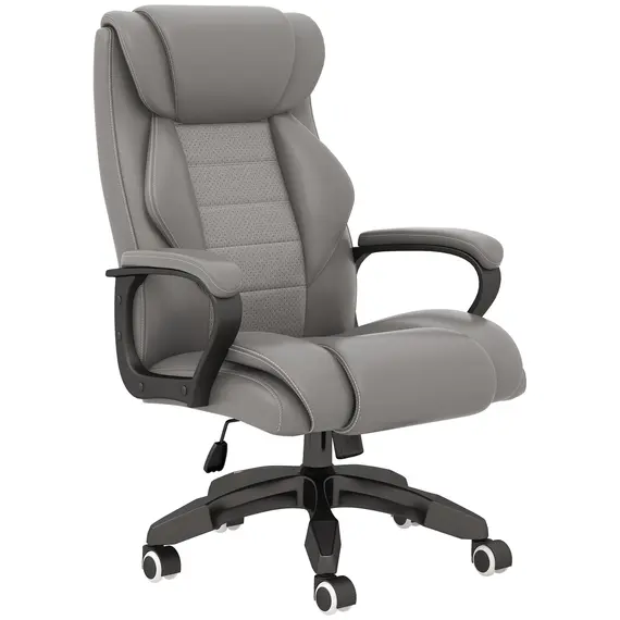 Buy High Back Executive Office Chair 6- Point Vibration Massage Extra Padded Swivel Ergonomic Tilt Desk Seat, Grey