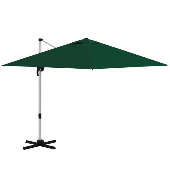 Buy Square Cantilever Garden Parasol, with Five-Position Canopy - Green