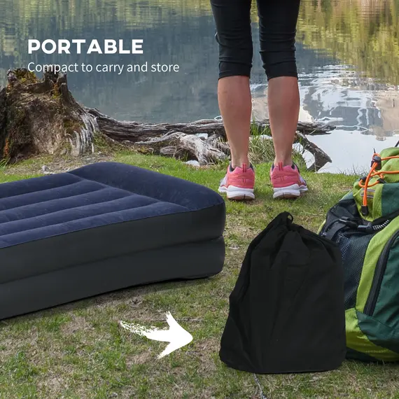 Buy Outsunny Single Air Bed with Built-in Electric Pump and Carry Bag, 7 image