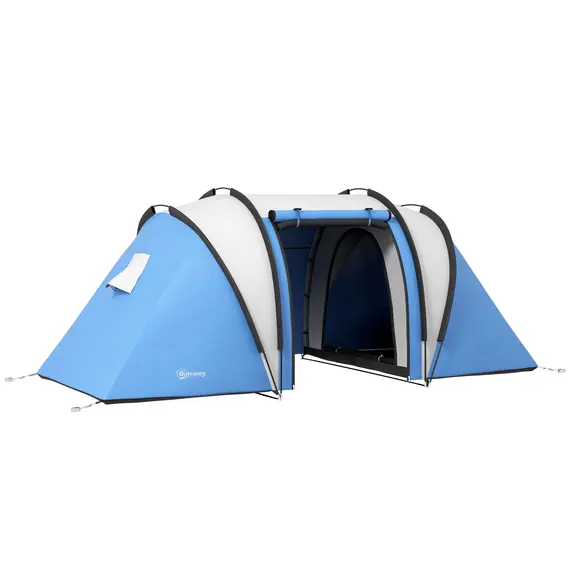 Buy Camping Tent with 2 Bedrooms and Living Area, 3000mm Waterproof Family Tent, for Fishing Hiking Festival, Blue