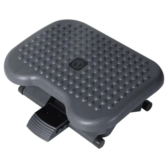 Buy Footrest Adjustable Height & Angle Tilting Platform Home Office Foot Rest Charcoal Grey