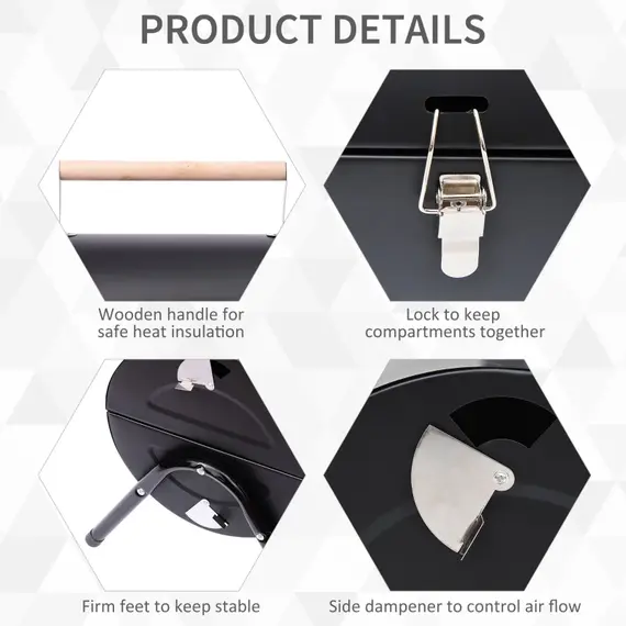 Buy Charcoal Grill Portable Folding Charcoal BBQ Grill Outdoor Tabletop Barbecue Grill, 4 image