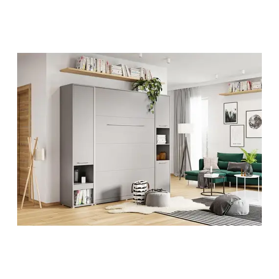 Buy CP-01 Vertical Wall Bed Concept Pro 140cm with Storage Cabinets, Colour: White Matt, Mattresses: Without Mattresses, Size: Double