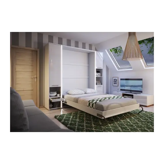 Buy CP-02 Vertical Wall Bed Concept Pro 120cm with Storage Cabinet, Colour: Grey Matt, 5 image