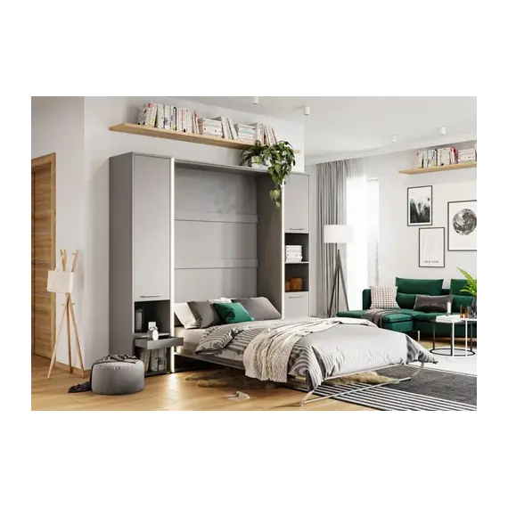 Buy CP-02 Vertical Wall Bed Concept Pro 120cm with Storage Cabinet, Colour: Grey Matt, 8 image