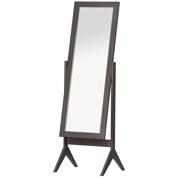 Buy Freestanding Dressing Mirror Bedroom Tall Adjustable Angle 148x47cm Brown