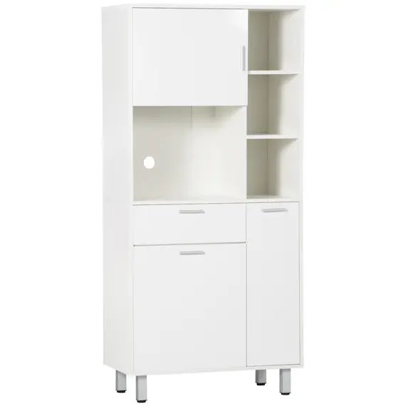 Buy Kitchen Cupboard, Modern Kitchen Storage Cabinet with Shelves and Drawer, Free Standing Kitchen Units, 166 cm, White