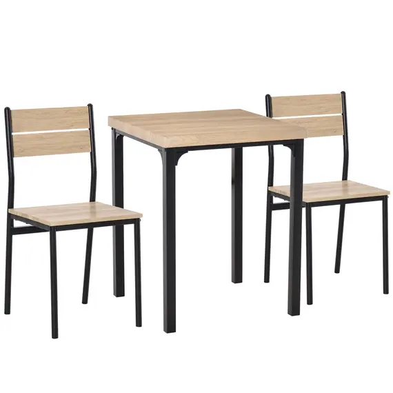 Buy Three-Piece Minimal and Compact Dining Set, Light Wood Grain