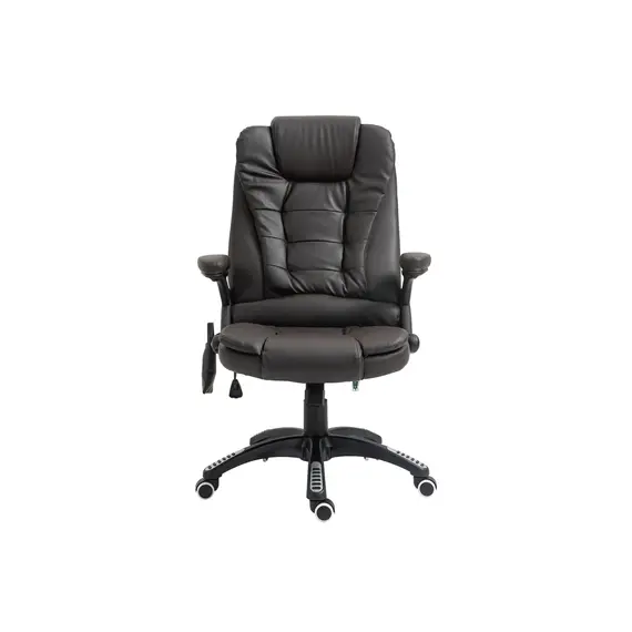 Buy Executive Office Chair with Massage and Heat, High Back PU Leather Massage Office Chair with Adjustable Height, Brown