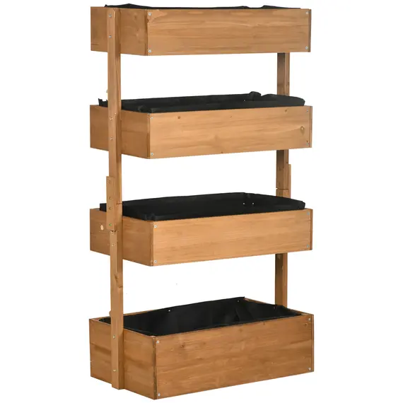 Buy Four-Tier Basket Wooden Plant Stand - Orange