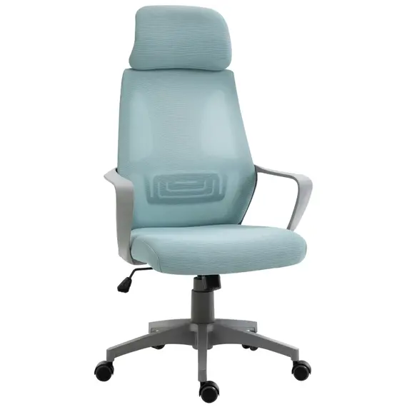 Buy Ergonomic Office Chair w/ Wheel, High Mesh Back, Adjustable Height Home Office Chair - Blue, 3 image