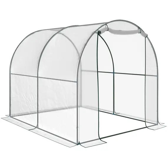 Buy Walk-in Polytunnel Greenhouse with Roll-up Door Transparent Tunnel Greenhouse with Steel Frame and PVC Cover, 2.5 x 2m