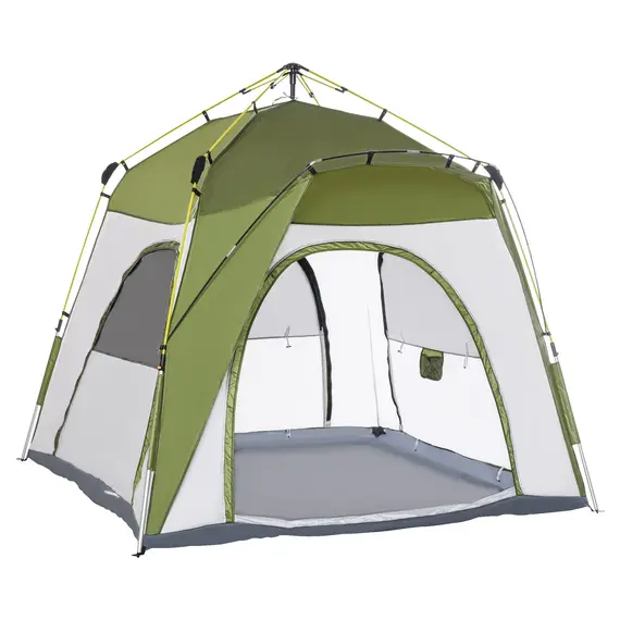 Buy 4 Person Automatic Camping Tent, Outdoor Pop Up Tent, Portable Backpacking Dome Shelter, Green