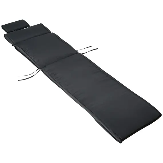 Buy Garden Sun Lounger Chair Cushion Reclining Relaxer Indoor Outdoor Grey, 4 image