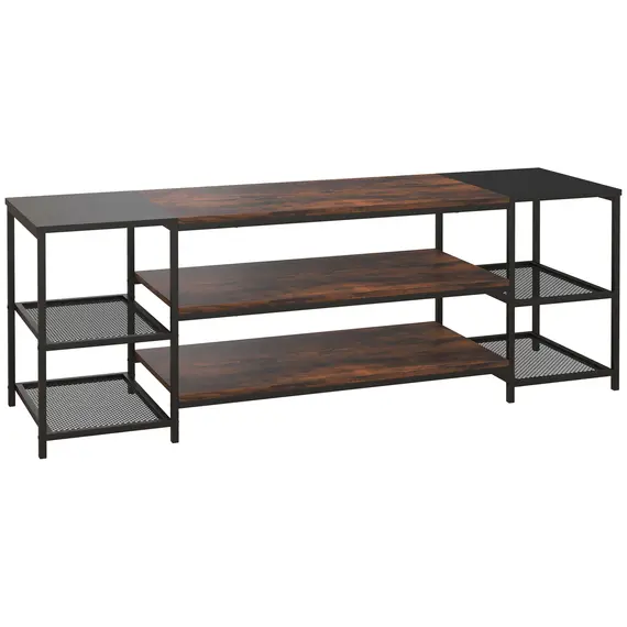 Buy TV Unit Cabinet for TVs up to 60 Inches, Industrial TV Stand with Storage Shelves for Living Room, Brown and Black