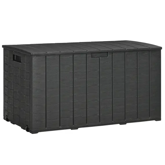 Buy 336 Litre Garden Storage Box, Water-resistant Heavy Duty Double Wall Plastic Container, Extra Large Outdoor Garden Furniture Organizer, Deck Cushion Chest with Wheels and Handles, Black