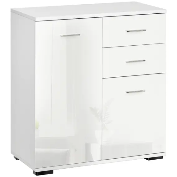 Buy Modern High Gloss Sideboard Storage Cabinet Table Chest of Drawers for Bedroom Living Room Storage Furniture, White