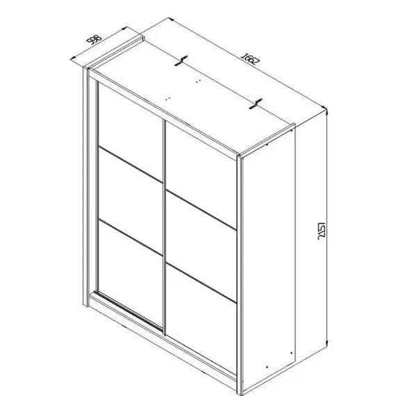 Buy Navara Oak Effect Sliding Door Wardrobe 166cm - 3085 - NEW!!, 3 image