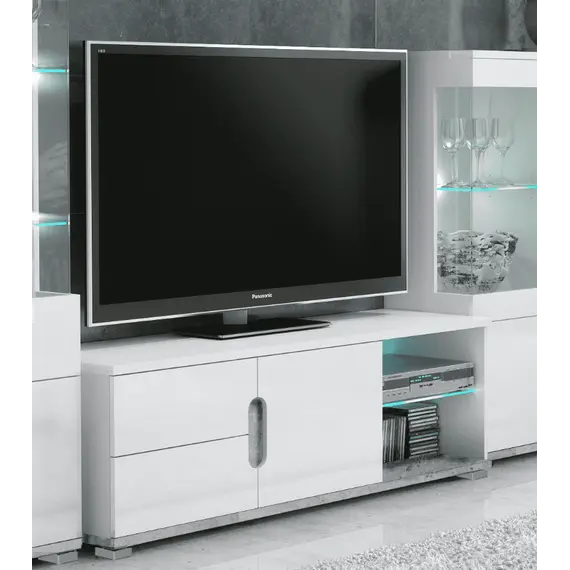 Buy Elise White High Gloss And Grey TV Unit T63, Colour: White