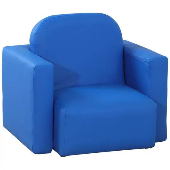 Buy Kids Mini Sofa 3 in 1 Table Chair Set Children Armchair Seat Relax Game Playroom Seater Girl Boys Blue, 2 image