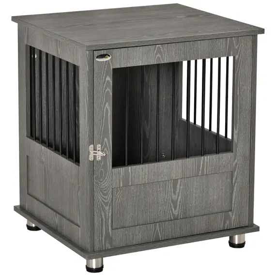 Buy Dog Crate Table for Medium and Large Dogs with Magnetic Door for Indoor Use, 60 x 55 x 70 cm, Grey
