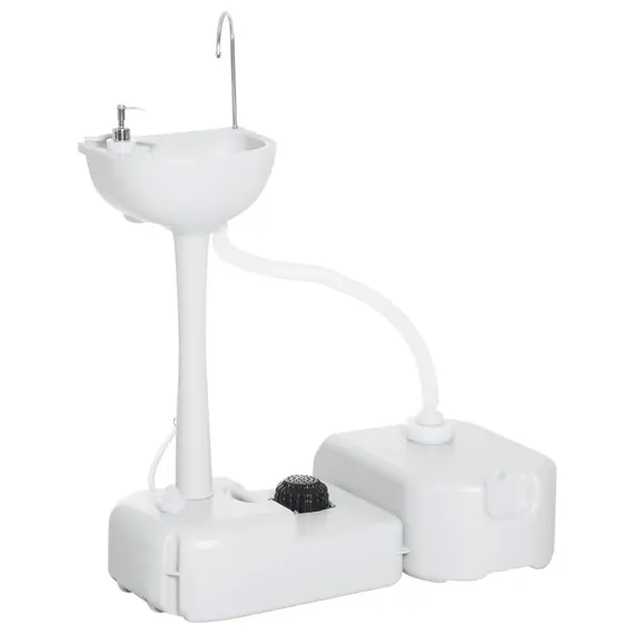 Buy Portable Camping Sink with Running Water and Wastewater Tank, Hand Wash Basin with Rolling Wheels, Foot Pump, Soap Dispenser for Outdoor Events, Gatherings, Picnic