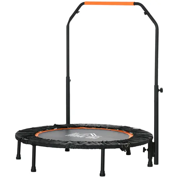 Buy 40" Foldable Mini Fitness Trampoline, with Adjustable Foam Handle, Orange
