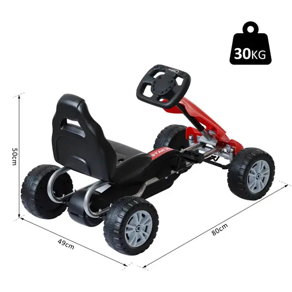 Buy Kids Children Pedal Go Kart Ride On Car Toys Scooter Black & Red, 4 image