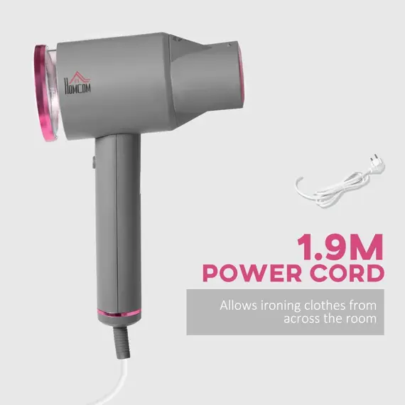 Buy Steamer for Clothes, Handheld Garment and Fabric Steamer, 1520W Portable Travel Steam Iron Machine with 2 Steam Options, Fast Heat-up, Grey, 4 image