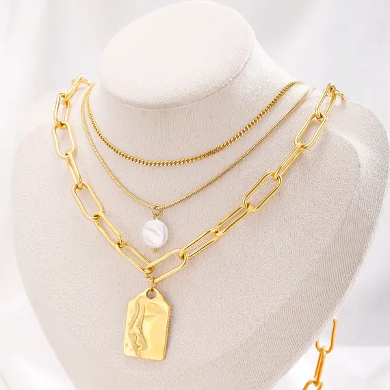 Buy Fascinating 18K Gold Plated Portrait Pendant Necklace - Elegance and Strength, 3 image