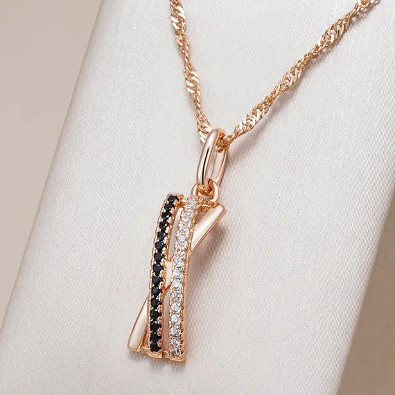 Buy Gorgeous Crossing Geometric  14K Gold Filled Necklace with Lab Created Diamonds