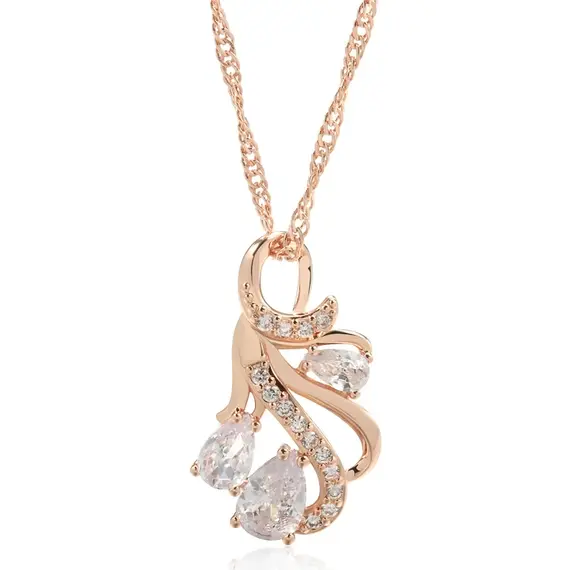 Buy Luxury 14K Gold Filled Vintage Design Geometric Lab Created Diamonds Necklace, 3 image