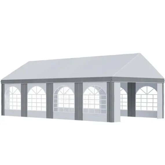 Buy 8 x 4m Galvanised Party Tent, Marquee Gazebo with Sides, Eight Windows and Double Doors, for Parties, Wedding and Events