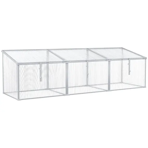 Buy Outdoor Greenhouse Polycarbonate Grow House Flower Vegetable Plants Raised Bed Garden Aluminium Cold Frame 180 x 51 x 51 cm, 2 image