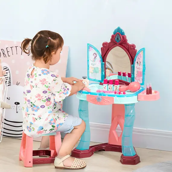 Buy 31 Piece Kids Dressing Playset, with Magical Princess Mirror, Light and Sound - Pink and Blue, 2 image