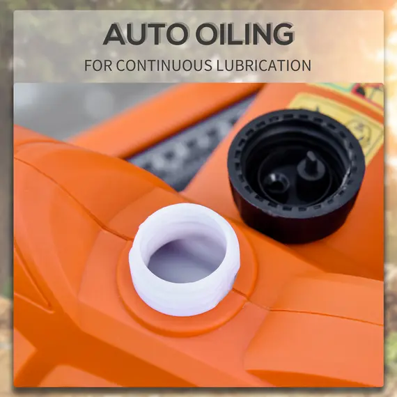 Buy Aluminium Electric Chainsaw with Double Brake Protection and Blade Cover, 2000 W, 40 cm, for Wood, Trees and Branches, Orange, 5 image