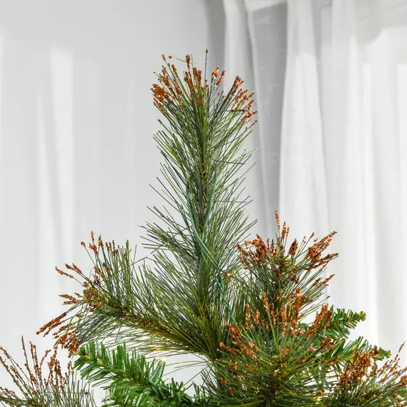 Buy 1.8m 6ft Pre-Lit Christmas Tree Artificial Spruce Xmas Tree Warm White LED Holiday DÃ©cor with Metal Stand, 9 image